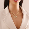 Wholesale Stainless Steel Jewelry Suit With Leaf And Flower Pendant Electroplated Fashionable And Personalized