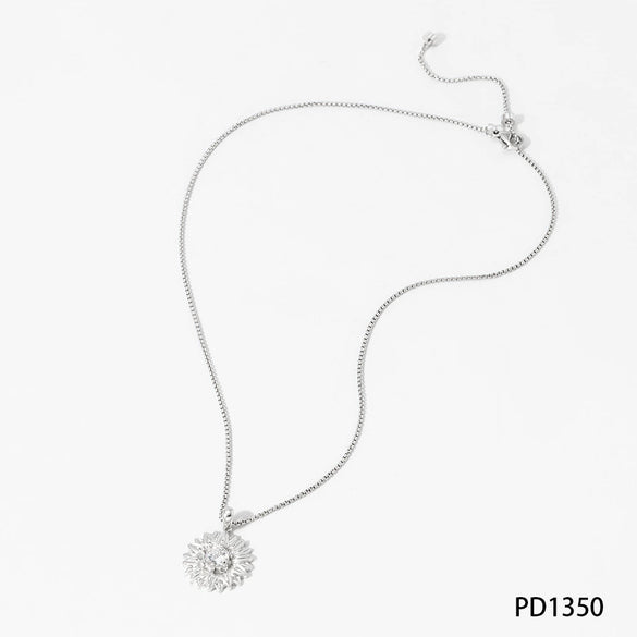 Wholesale Stainless Steel Jewelry With Flower Pendant And Zircon Featuring Stars Sun Moon Clouds Universe Pattern Electroplated For Women