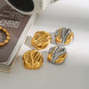Wholesale Stainless Steel Jewelry With 18K Gold Electroplating Geometric Design And Gold And Silver Color Matching