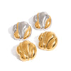 Wholesale Stainless Steel Jewelry With 18K Gold Electroplating Geometric Design And Gold And Silver Color Matching