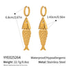 Wholesale Stainless Steel Jewelry With Koi Fish Pattern Electroplated Necklace And Earrings For Women