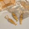 Wholesale Stainless Steel Jewelry With Koi Fish Pattern Electroplated Necklace And Earrings For Women