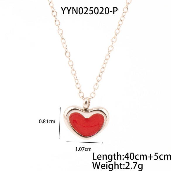 Wholesale Stainless Steel Jewelry With Love Pattern Lovely Style Pvd Furnace Vacuum Real Gold Plating O Word Chain Necklace And Earrings Set
