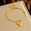 Wholesale Stainless Steel Jewelry With Love Water Drops Bells Pattern Bamboo Chain For Women