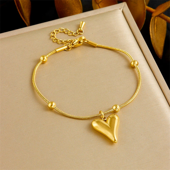 Wholesale Stainless Steel Jewelry With Love Water Drops Bells Pattern Bamboo Chain For Women