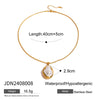 Wholesale Stainless Steel Jewelry With Pearl Exaggerated Ring Necklace And Ear Studs Geometric Style With Electroplating