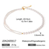 Wholesale Stainless Steel Jewelry With Pearl Necklace And Exaggerated Flower Earrings Geometric Pattern Electroplating Process For Women