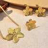 Wholesale Stainless Steel Jewelry With Petal Shape Retro Animal Pattern Electroplating For Women