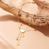 Wholesale Stainless Steel Jewelry With Star Shape And Geometric Pattern Long Tassel Earrings And Necklace Electroplated For Women