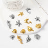Wholesale Stainless Steel Jewelry With Starfish Dolphin Seahorse Shell Pendant Electroplated Marine Series