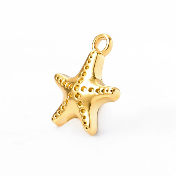 Wholesale Stainless Steel Jewelry With Starfish Dolphin Seahorse Shell Pendant Electroplated Marine Series