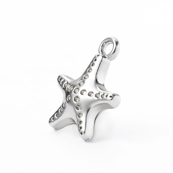 Wholesale Stainless Steel Jewelry With Starfish Dolphin Seahorse Shell Pendant Electroplated Marine Series