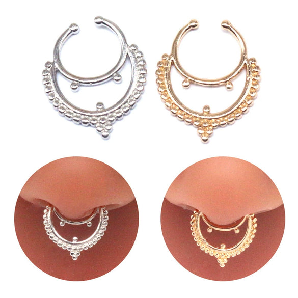 Wholesale Stainless Steel K9 Bow Nose Ring Jewelry With Electroplating Treatment