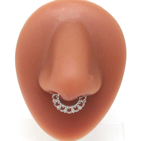 Wholesale Stainless Steel K9 Bow Nose Ring Jewelry With Electroplating Treatment