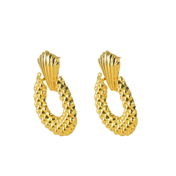 Wholesale 316L Stainless Steel 18K Electroplated Fruit Shape Hollow Design Women's Earrings