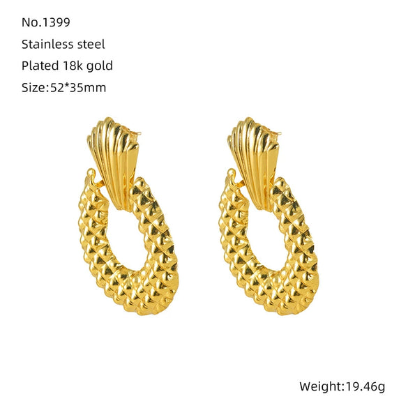 Wholesale 316L Stainless Steel 18K Electroplated Fruit Shape Hollow Design Women's Earrings