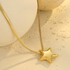 Wholesale Stainless Steel 18K Electroplated Geometric Heart Star Snake Bone Pendant Clavicle Necklace For Women Light Luxury Niche Design