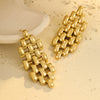 Wholesale Stainless Steel 18K Electroplated Geometric Hollow Women's Fashion Trend Earrings Jewelry
