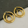 Wholesale Stainless Steel 18K Electroplated Geometric Ring Earrings For Women