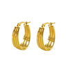 Wholesale Stainless Steel 18K Electroplated Geometric Women's Ring And Earrings Jewelry