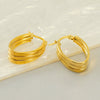 Wholesale Stainless Steel 18K Electroplated Geometric Women's Ring And Earrings Jewelry