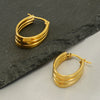 Wholesale Stainless Steel 18K Electroplated Geometric Women's Ring And Earrings Jewelry