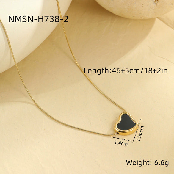 Wholesale Stainless Steel 18K Electroplated Heart Shape Jewelry Set For Women Earrings And Necklace