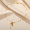 Wholesale Stainless Steel 18K Electroplated Letter Number Text Pattern Flower Pendant Necklace Jewelry