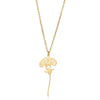 Wholesale Stainless Steel 18K Electroplated Letter Number Text Pattern Flower Pendant Necklace Jewelry