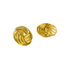 Wholesale Stainless Steel 18K Electroplated Simple Style Women's Earrings With Threaded Cut Out Braided Texture