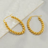 Wholesale Stainless Steel 18K Electroplated Twist Earrings For Women