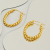 Wholesale Stainless Steel 18K Electroplated Twist Earrings For Women