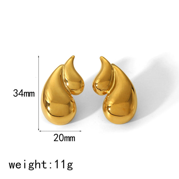 Wholesale Stainless Steel 18K Exaggerated Drop Shape Electroplated Women's Earrings