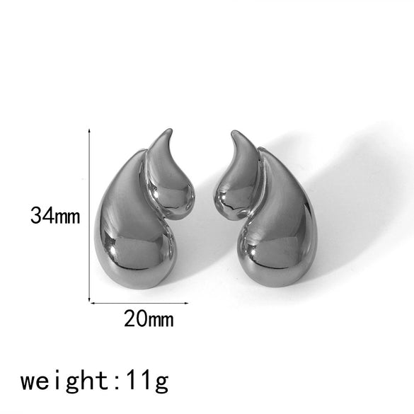 Wholesale Stainless Steel 18K Exaggerated Drop Shape Electroplated Women's Earrings