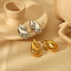 Wholesale Stainless Steel 18K Exaggerated Drop Shape Electroplated Women's Earrings