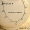 Wholesale Stainless Steel 18K Geometric Oval Zircon Tassel Women's Necklace With Electroplating