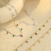 Wholesale Stainless Steel 18K Geometric Oval Zircon Tassel Women's Necklace With Electroplating