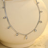Wholesale Stainless Steel 18K Geometric Oval Zircon Tassel Women's Necklace With Electroplating