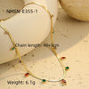 Wholesale Stainless Steel 18K Geometric Oval Zircon Tassel Women's Necklace With Electroplating
