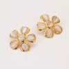 Wholesale Stainless Steel 18K Gold Electroplated Flower Shaped Hammered Earrings For Women
