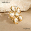 Wholesale Stainless Steel 18K Gold Electroplated Flower Shaped Hammered Earrings For Women