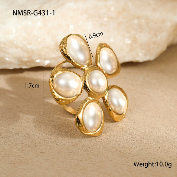 Wholesale Stainless Steel 18K Gold Electroplated Flower Shaped Hammered Earrings For Women