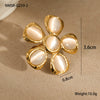 Wholesale Stainless Steel 18K Gold Electroplated Flower Shaped Hammered Earrings For Women