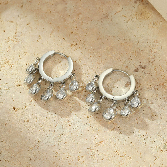Wholesale Stainless Steel 18K Gold Electroplated Geometric Heartshaped Earrings For Women