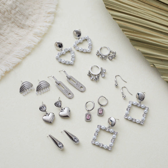 Wholesale Stainless Steel 18K Gold Electroplated Geometric Heartshaped Earrings For Women