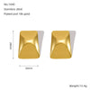 Wholesale 316L Stainless Steel 18K Gold Electroplated Geometric Rectangular Concaveconvex Square Earrings