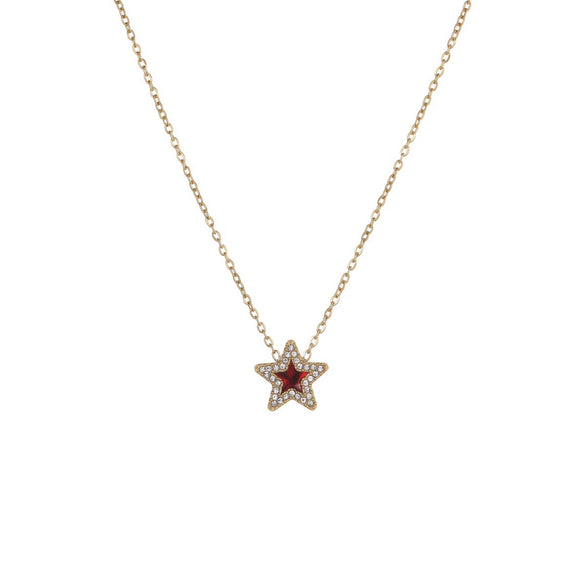 Wholesale Stainless Steel 18K Gold Electroplated Geometric Star Necklace For Women