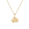 Wholesale Stainless Steel 18K Gold Electroplated Geometric Threedimensional Hollow Flower Pendant Necklace For Women