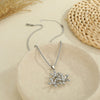Wholesale Stainless Steel 18K Gold Electroplated Geometric Threedimensional Hollow Flower Pendant Necklace For Women