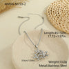 Wholesale Stainless Steel 18K Gold Electroplated Geometric Threedimensional Hollow Flower Pendant Necklace For Women